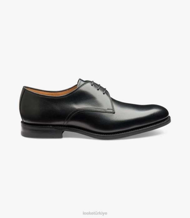 Loake 664H150 beşik siyah düz bağlar