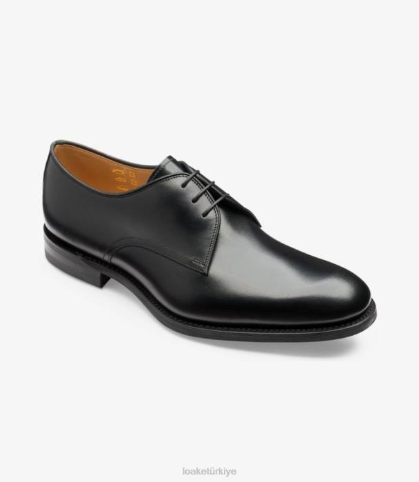 Loake 664H150 beşik siyah düz bağlar