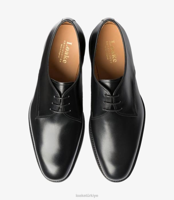 Loake 664H150 beşik siyah düz bağlar