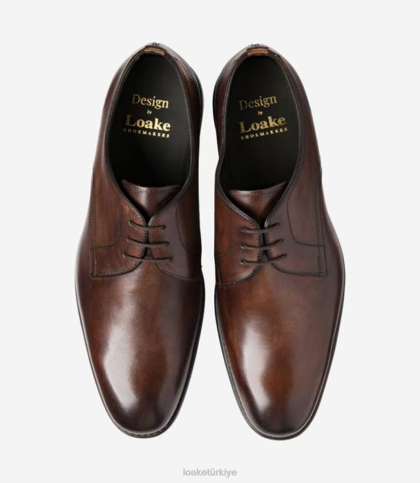 Loake 664H157 atheron koyu kahverengi düz bağlar