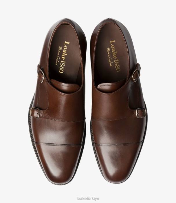 Loake 664H199 top koyu kahverengi keşiş ayakkabıları