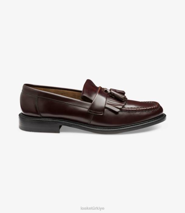 Loake 664H51 parlak bordo mokasen