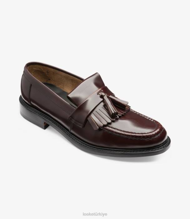 Loake 664H51 parlak bordo mokasen