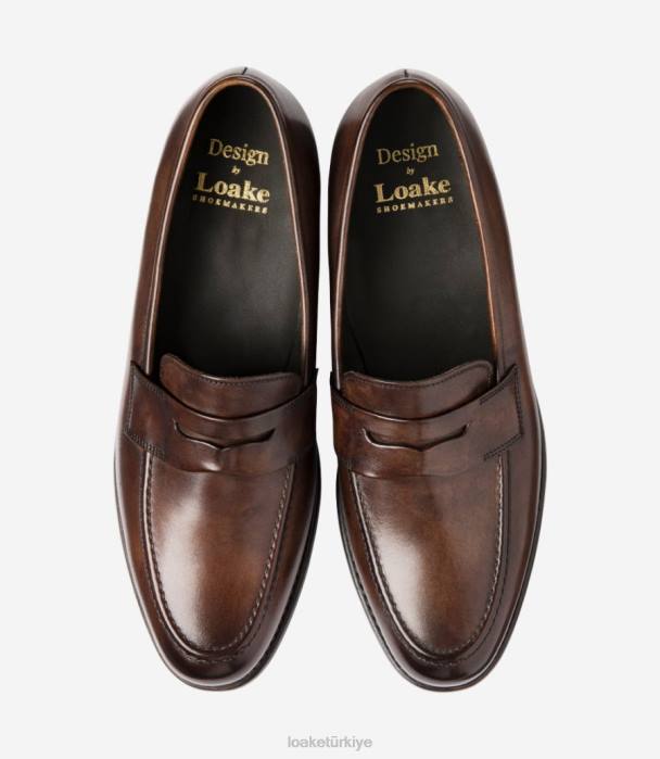 Loake 664H58 peruklar koyu kahverengi mokasen